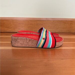 Kate Spade Women's Multicolor Wedge Cork Sandals Size 8.5